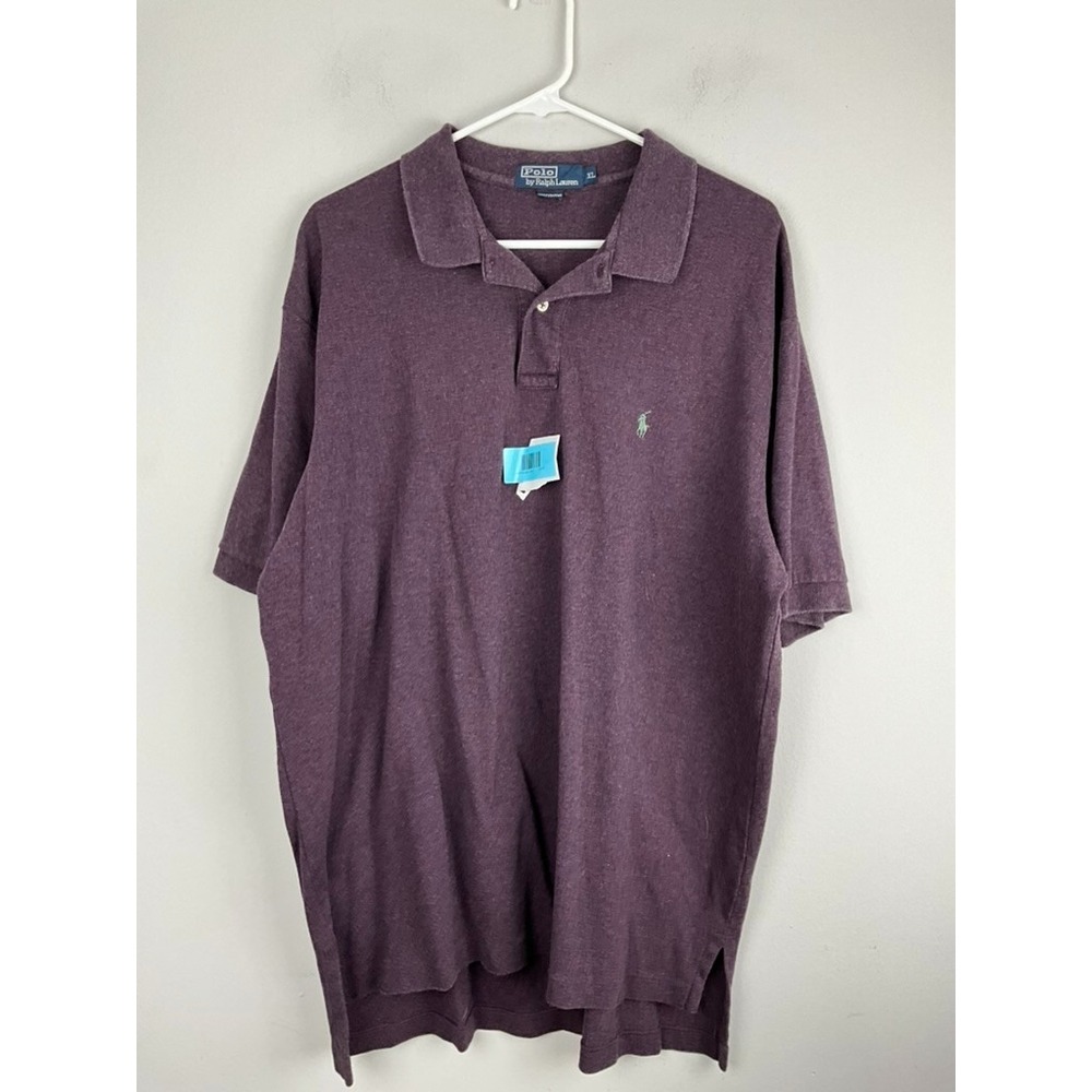 Polo Ralph Lauren Men's Polo Shirt XL Purple Heather Cotton Green Pony